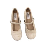 Damen Ballerinas mit modischem Riemchen und goldener Schnalle R&B