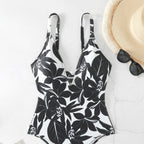 Damen Einteiler Badeanzug mit floralem Design R&B