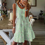 Damen luftiges Sommerkleid mit fließendem Rock und dekorativen Details R&B