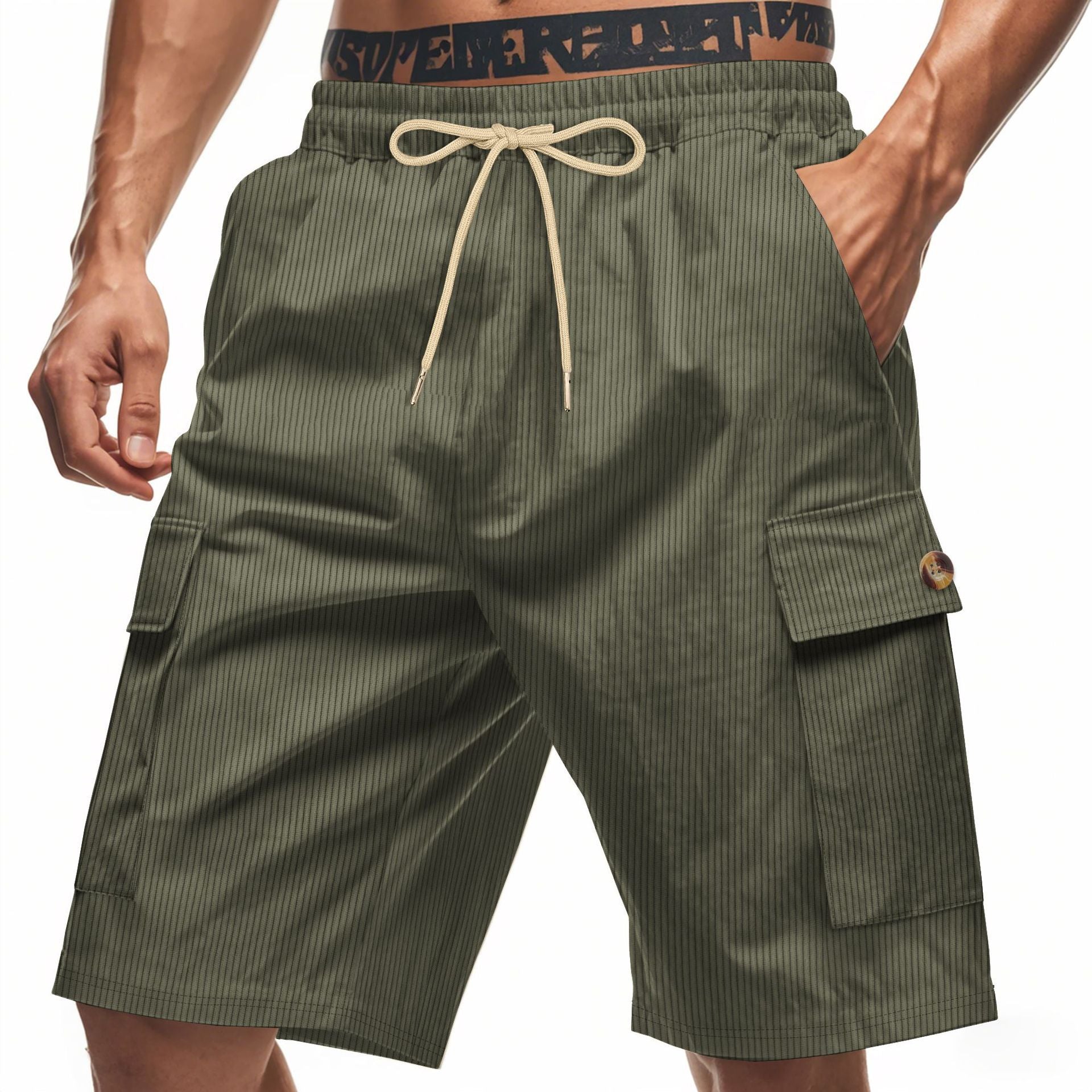 Herren Cargo-Shorts mit verstellbarem Kordelzug und praktischen Seitentaschen R&B