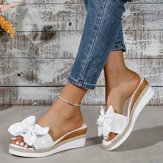 Damen Wedge-Sandaletten mit dekorativem Schleifendetail R&B