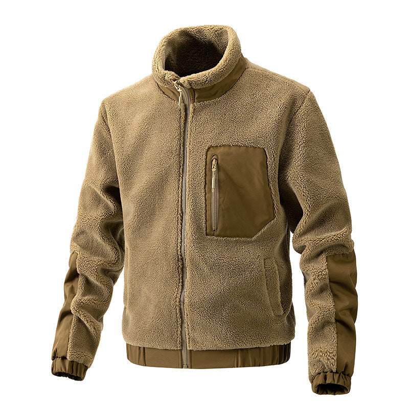 Herren Fleecejacke mit hochgeschlossenem Kragen und seitlichen Reißverschlusstaschen R&B