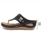 Damen Komfortable Zehentrenner-Sandalen mit modischem Verzierungsdetail R&B