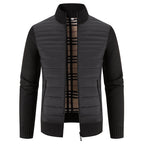 Herren Steppjacke mit modernem Strickärmeln und hohem Kragen R&B