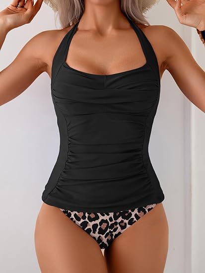 Damen Tankini Badeanzug mit femininem Schnitt und raffinierten Rüschen R&B