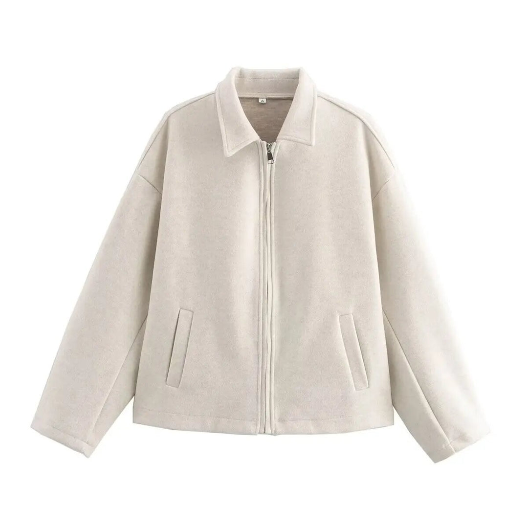 Damen lässige Fleecejacke mit hohem Kragen und praktischen Taschen R&B