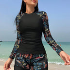Damen Surfanzug mit floralem Design und langen Ärmeln R&B