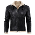 Herren stilvolle Kunstlederjacke mit warmem Innenfutter R&B