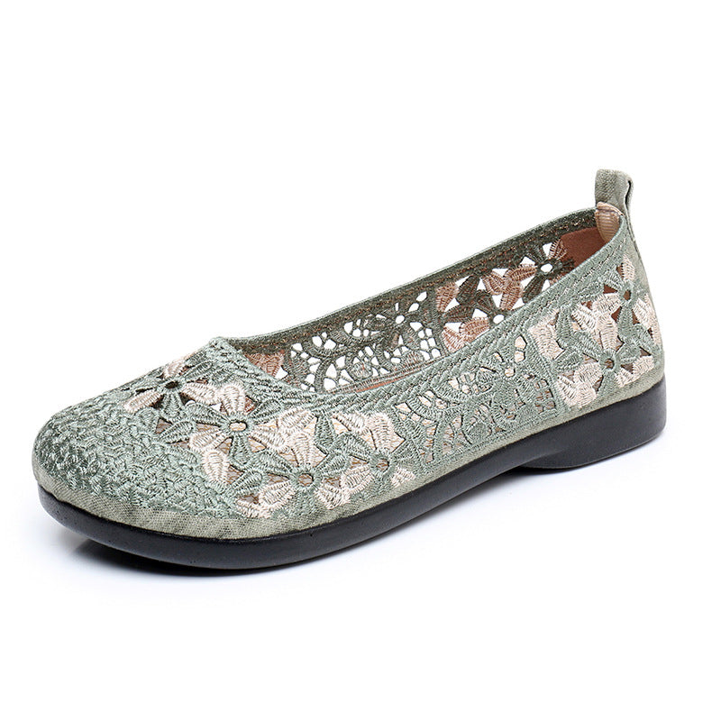 Damen Ballerinas mit feiner Häkel-Aussparung und rutschfester Sohle R&B