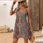 Damen Sommerkleid mit buntem Paisleymuster und lockerer Passform R&B