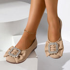 Damen Ballerinas mit glamouröser Strass-Schleifen-Applikation R&B