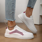 Damen Sneakers mit schimmernden Akzenten und bequemer Laufsohle