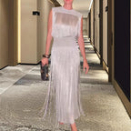 Damen Elegantes Abendkleid mit schwingendem Saum R&B
