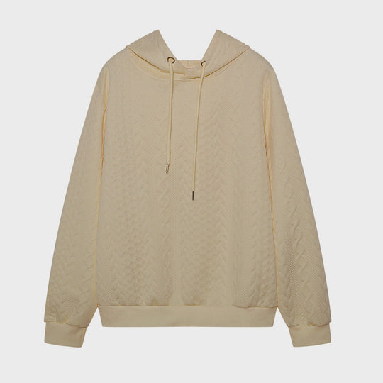 Damen Kapuzenpullover mit Kordelzug und strukturiertem Muster R&B