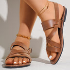 Damen Riemchen-Sandalen mit anatomischem Fußbett und geschwungenem Riemendesign R&B