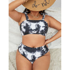 Damen Bikini-Set mit hohem Bund und trendy Crop-Oberteil R&B