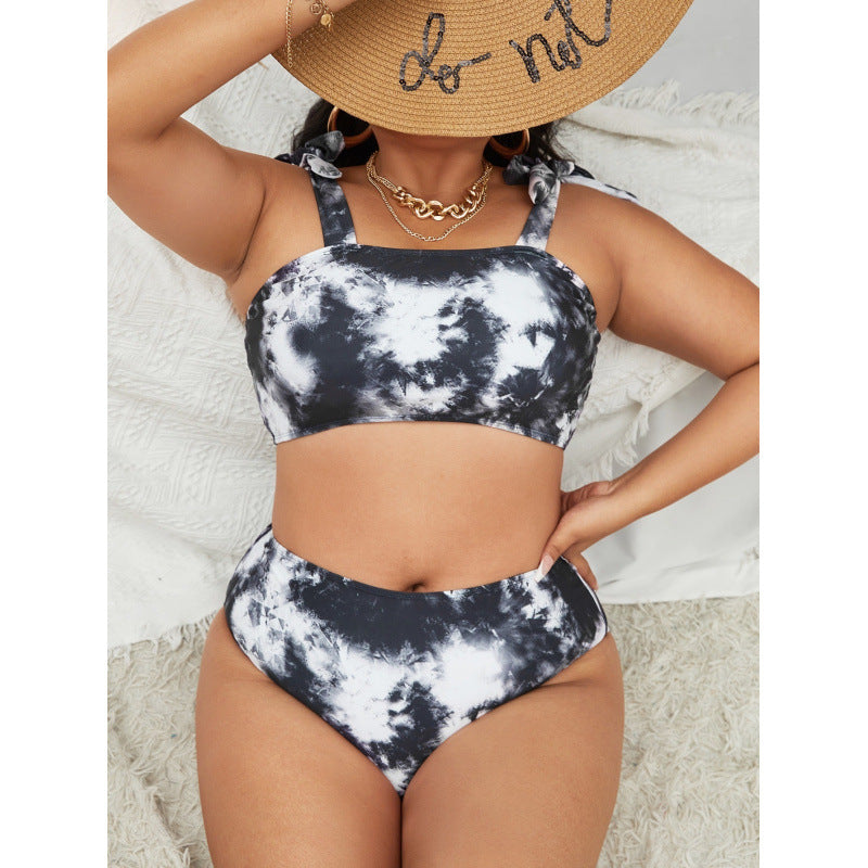 Damen Bikini-Set mit hohem Bund und trendy Crop-Oberteil R&B