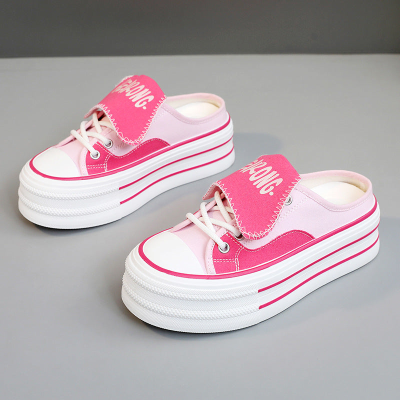 Damen modische Plateau Sneaker mit abnehmbaren Riemen R&B