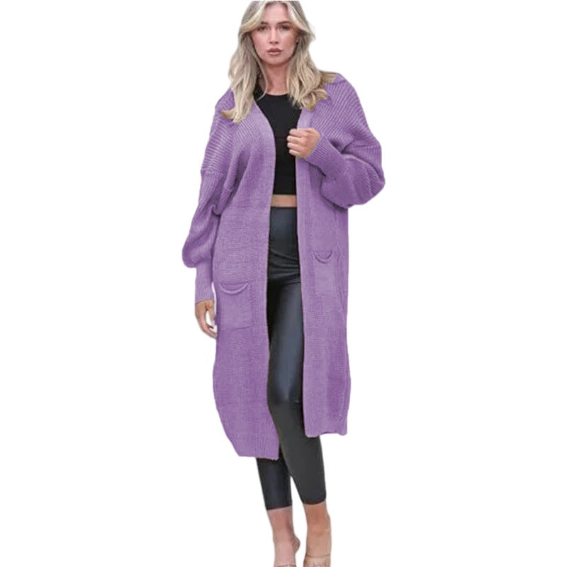 Damen Großer Strickcardigan mit weichem Material und praktischen Taschen R&B