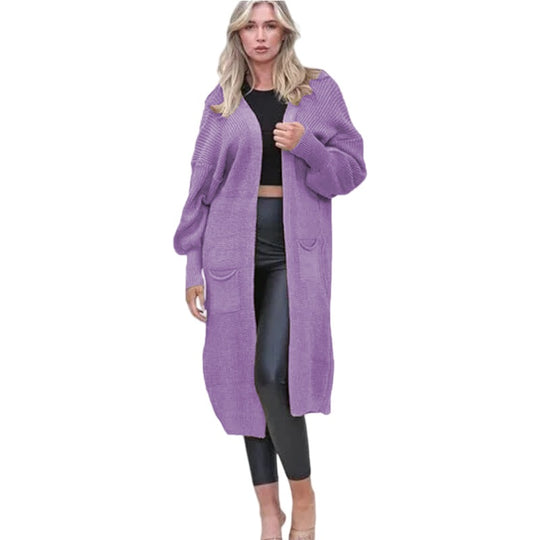 Damen Großer Strickcardigan mit weichem Material und praktischen Taschen R&B