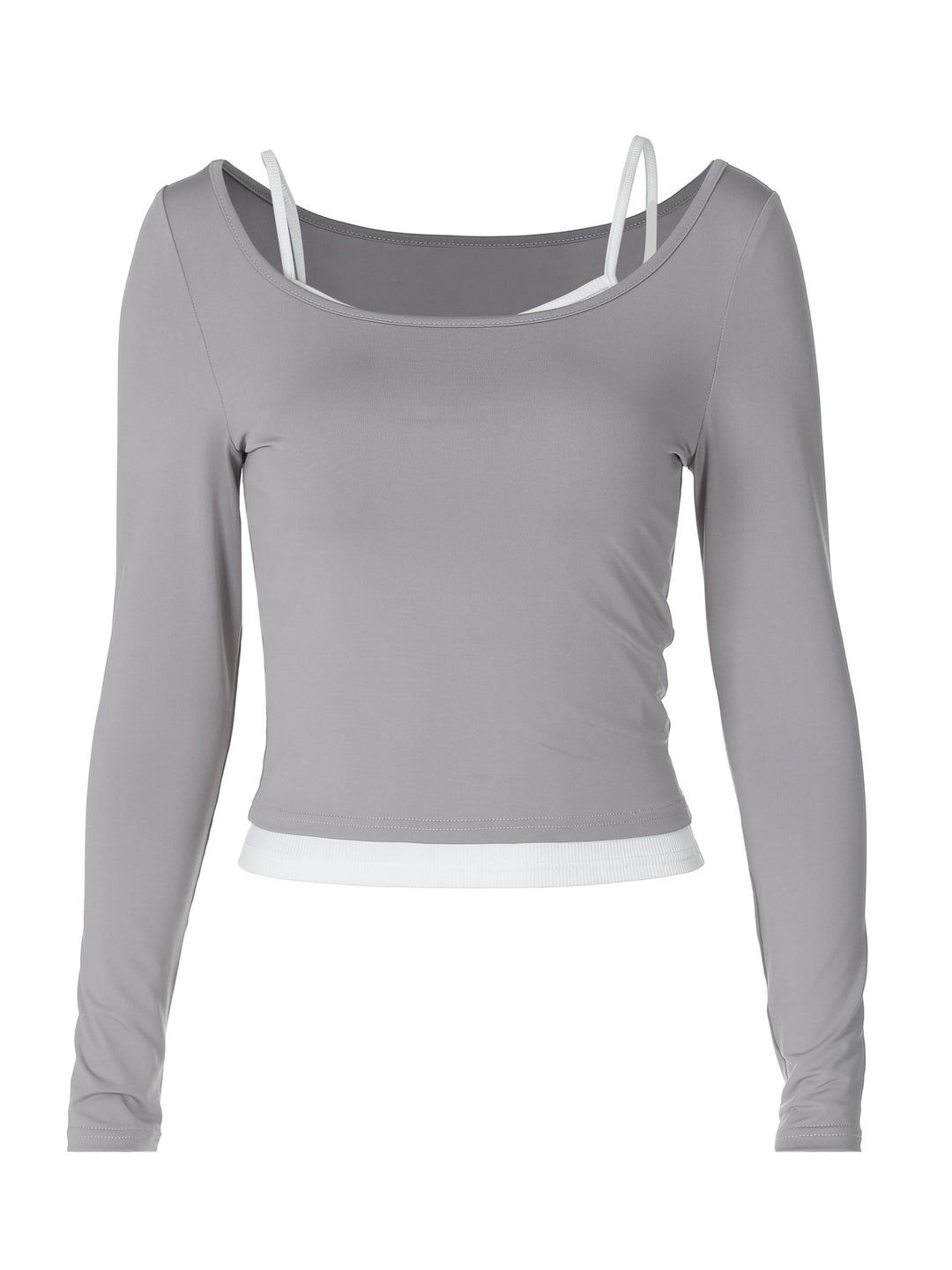 Damen Sportliches Langarmoberteil mit modischen Trägerschichten R&B