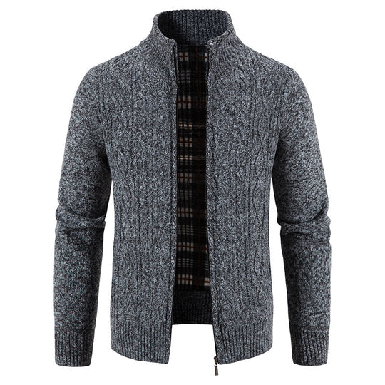 Herren Strickjacke mit hochschließendem Kragen und strukturiertem Design R&B