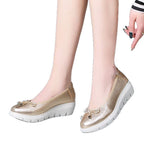 Damen modische Ballerinas mit komfortabler Sohle und Schleifenakzent R&B