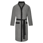 Herren nan leichter Baumwoll-Kimonobademantel mit Waffelstruktur und aufgesetzten Taschen R&B