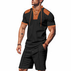 Herren lässiges Sport-Set mit dezenten Kontrastdetails und funktionalem Kragen