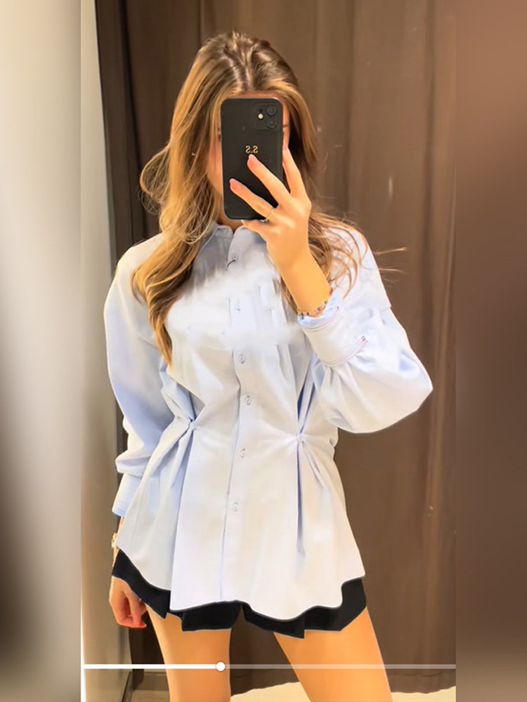 Damen Übergröße Bluse mit eleganter Schnür-Detail R&B