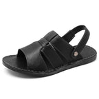 Herren Bequeme und elegante Leder-Sandalen mit verstellbarem Riemensystem R&B