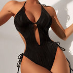 Damen Einteiler Badeanzug mit raffiniertem Cut-Out und eleganten Schnürdetails R&B