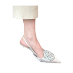 Damen Slingpumps mit Blumenapplikation R&B