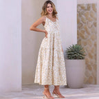 Damen luftiges Maxikleid mit floralem Muster und Spaghettiträgern R&B