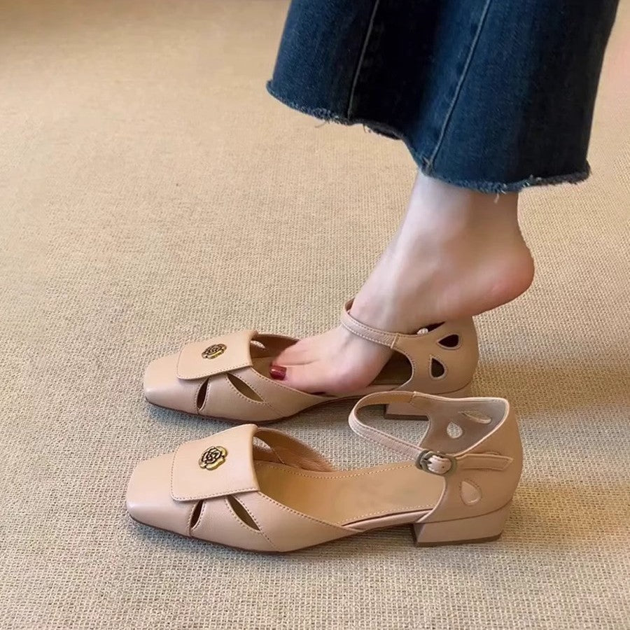 Damen elegante Riemchen-Pumps mit modischer Schnallenverzierung und komfortablem Blockabsatz R&B