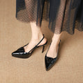 Damen Slingback Pumps mit elegantem Riemen und modischem Schleifenakzent R&B