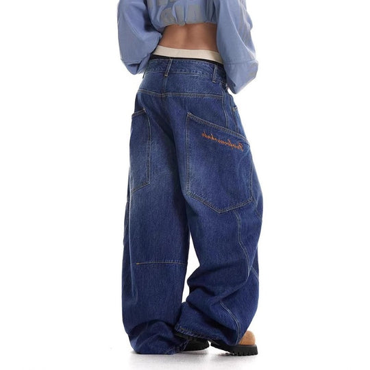 Damen Baggy-Jeans mit weitem Schnitt und praktischen Cargotaschen R&B