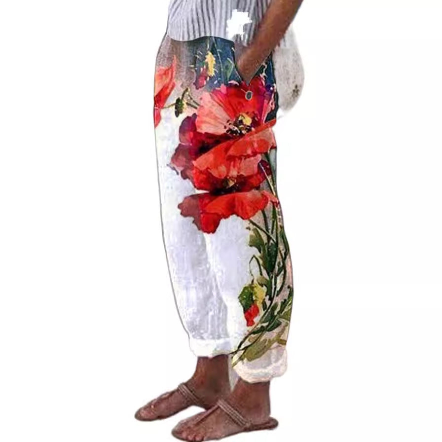 Damen Blumige Freizeithose R&B