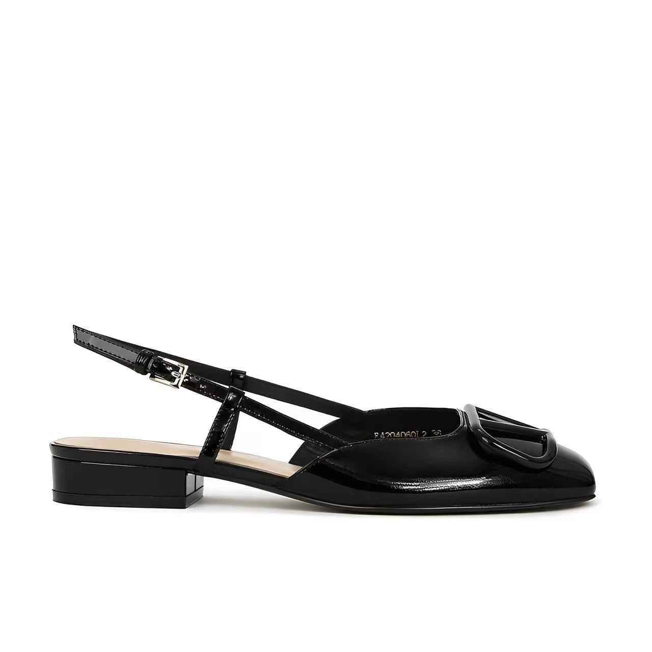 Damen Slingback-Schuhe mit modischer Schnalle und komfortablem Blockabsatz R&B