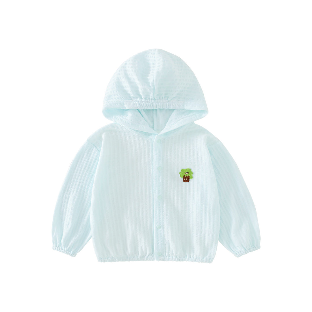 Unisex nan atmungsaktive leichte Gaze Kapuzen-Baby-Sonnenjacke R&B