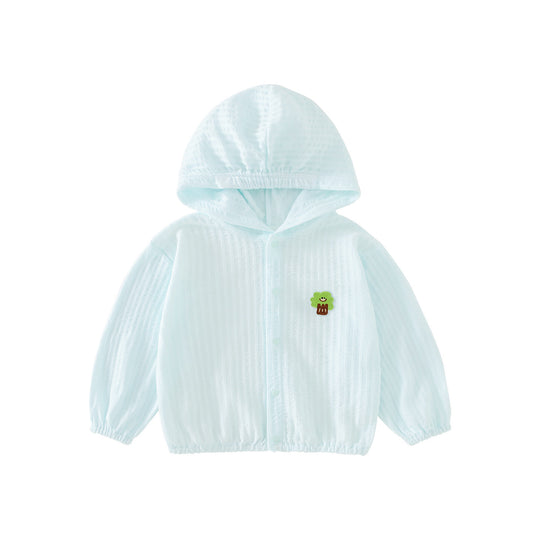 Unisex nan atmungsaktive leichte Gaze Kapuzen-Baby-Sonnenjacke R&B