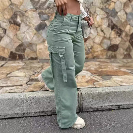 Damen Modische Cargo-Hose mit vielseitigen Taschen und lässigem Schnitt R&B