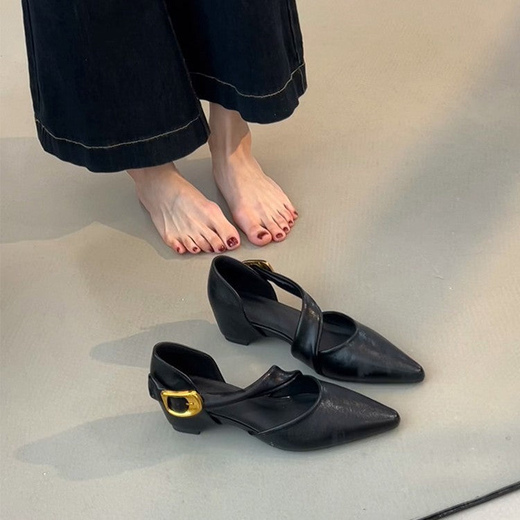 Damen elegante Slingback-Pumps mit modischem Riemchen und stabiler Sohle R&B