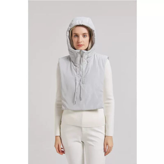 Damen Kapuzenweste mit hohem Kragen und verstellbarem Saum R&B
