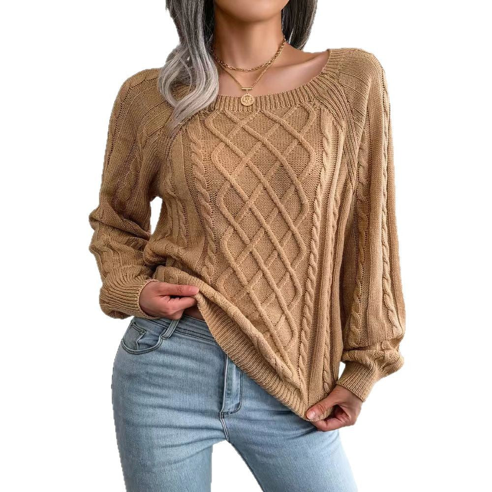 Damen Pullover mit raffiniertem Zopfmuster und weitem Schnitt R&B