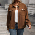 Damen moderner Utility-Jacke mit strukturiertem Obermaterial und praktischen Taschen