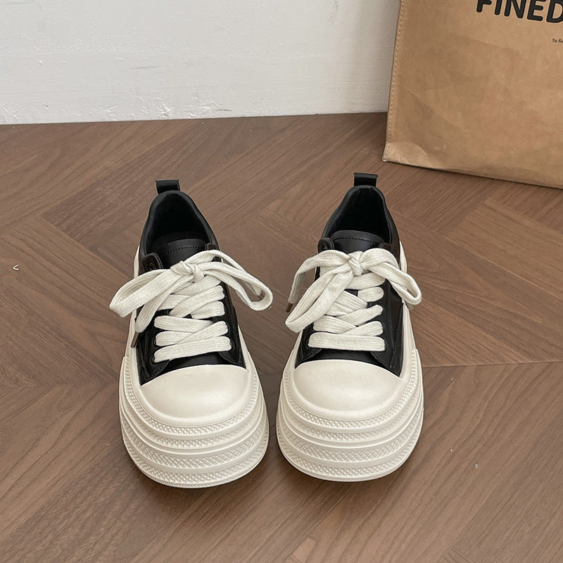 Damen Plateau-Sneakers mit modischer Schnürung und verstärkter Sohle R&B