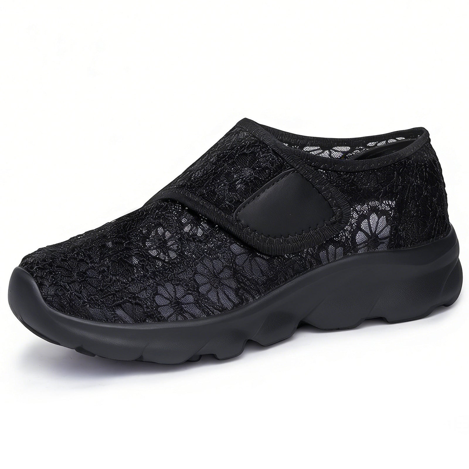 Damen modische Hausschühchen mit elastischem Klettverschluss und floralem Design