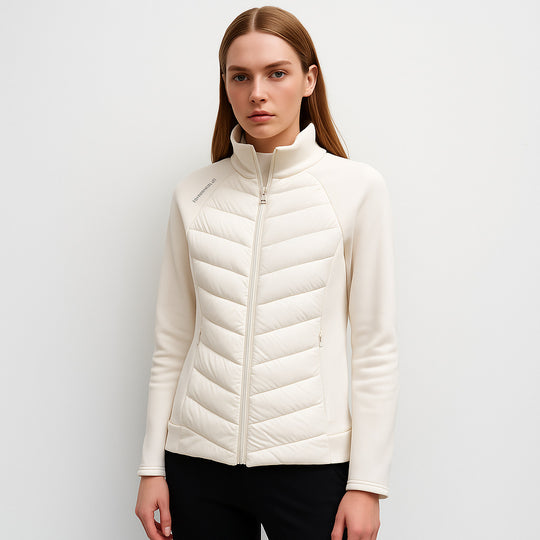 Damen gesteppte Sportjacke mit hohem Kragen und funktionalen Reißverschlusstaschen R&B