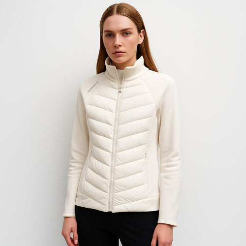 Damen gesteppte Sportjacke mit hohem Kragen und funktionalen Reißverschlusstaschen R&B